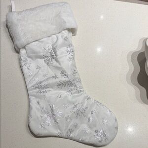 White Snowflake Christmas Stocking SET OF 2